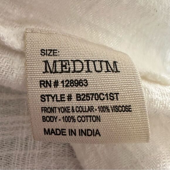 Rocks & Indigo Yellow Embroidered Boho Blouse Size Medium - Picture 11 of 11